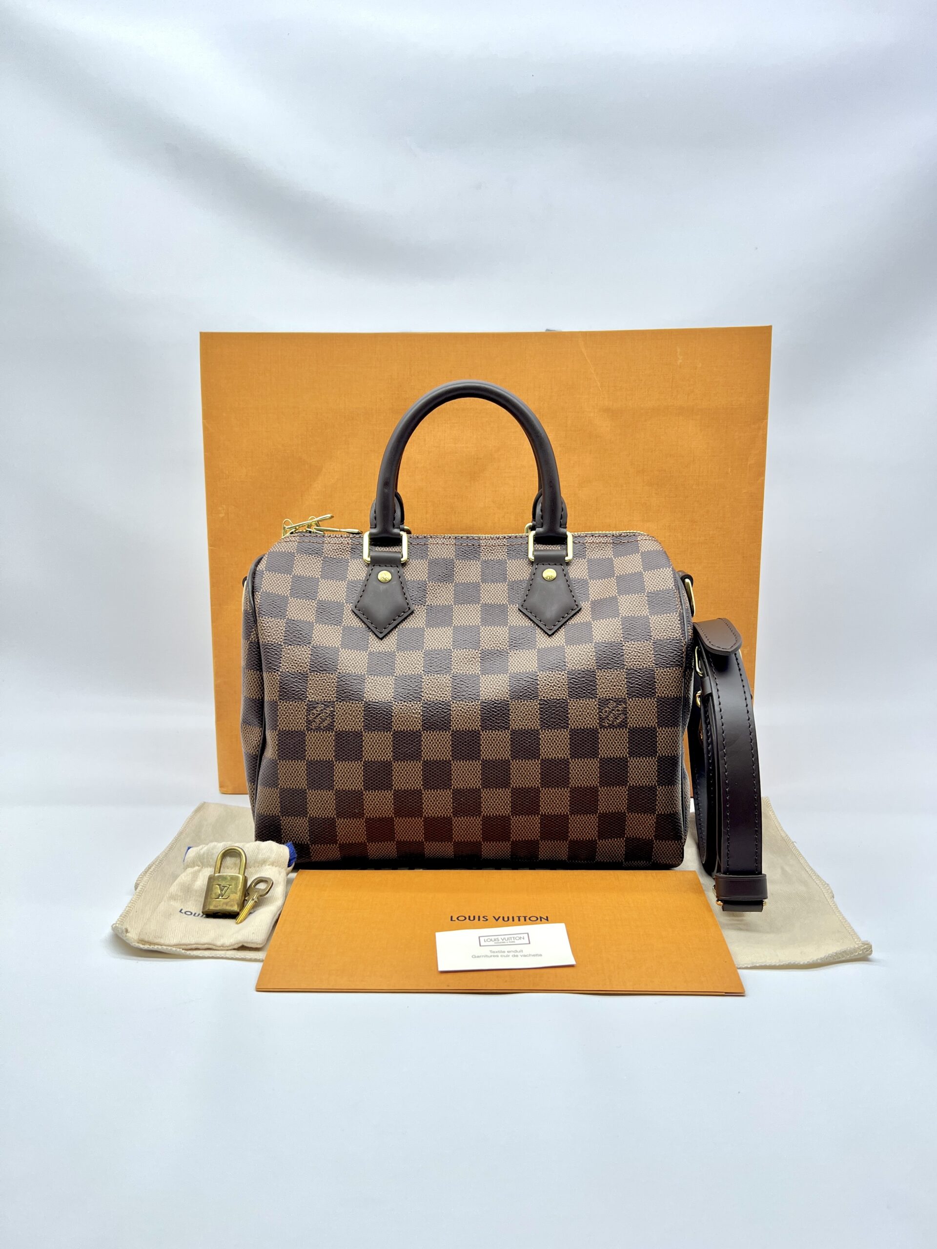 Louis Vuitton Speedy Bandou 25 Damier Ebene GHW