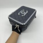 Chanel Filigree Vanity Caviar Black Navy White SHW