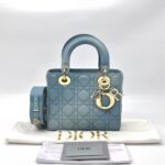 Dior Lady Dior Small Lambskin Cloud Blue GHW