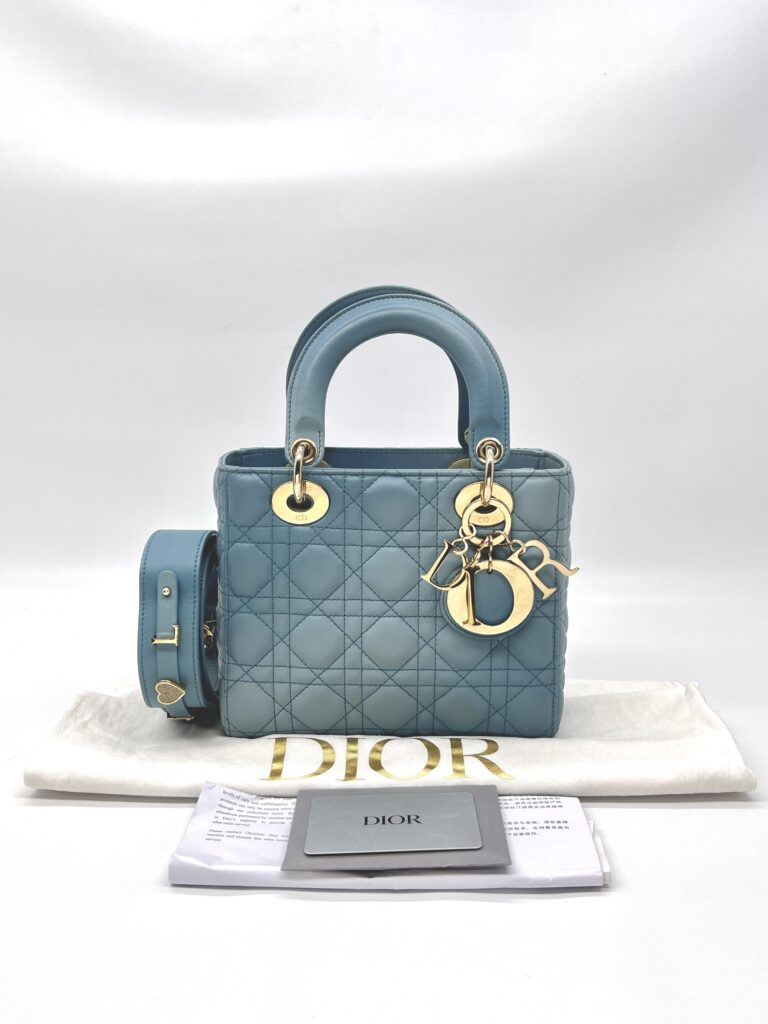 Dior Lady Dior Small Lambskin Cloud Blue GHW