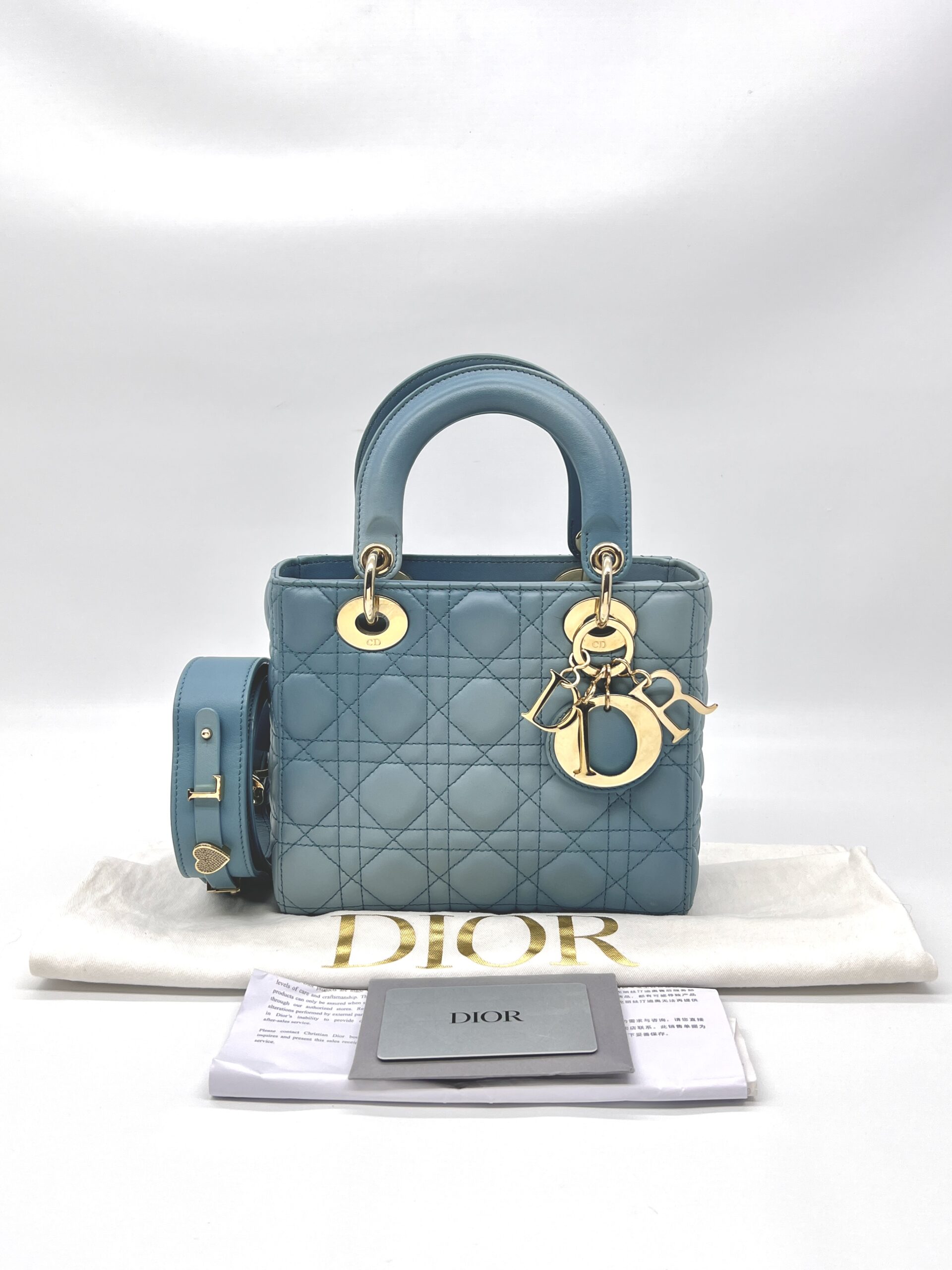 Dior Lady Dior Small Lambskin Cloud Blue GHW
