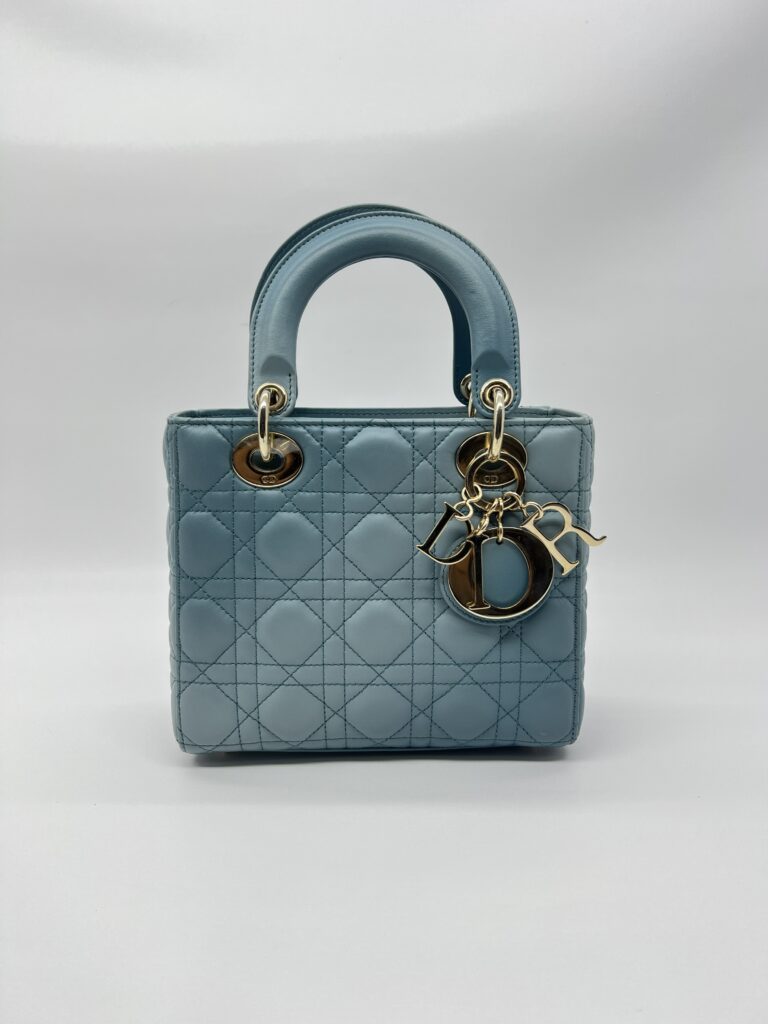 Dior Lady Dior Small Lambskin Cloud Blue GHW