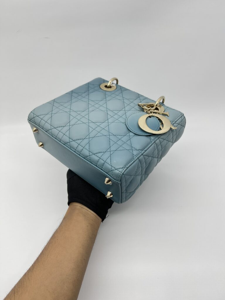 Dior Lady Dior Small Lambskin Cloud Blue GHW