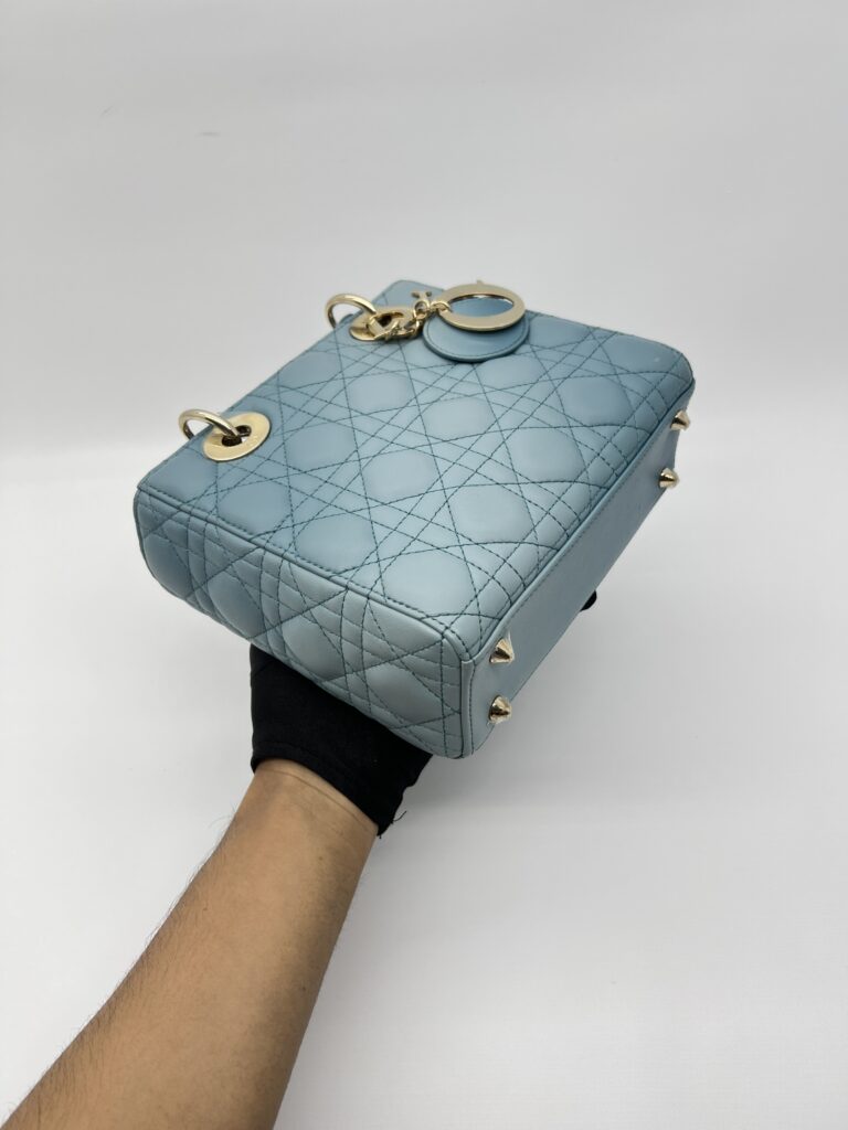 Dior Lady Dior Small Lambskin Cloud Blue GHW