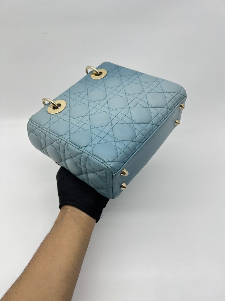 Dior Lady Dior Small Lambskin Cloud Blue GHW