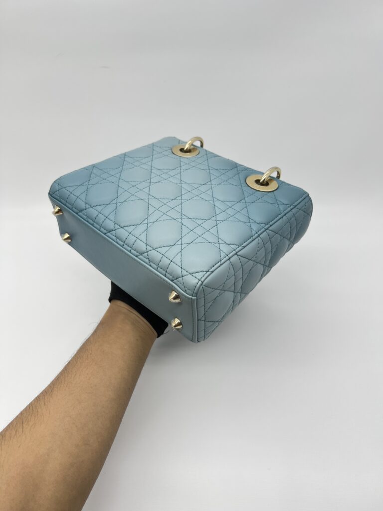 Dior Lady Dior Small Lambskin Cloud Blue GHW