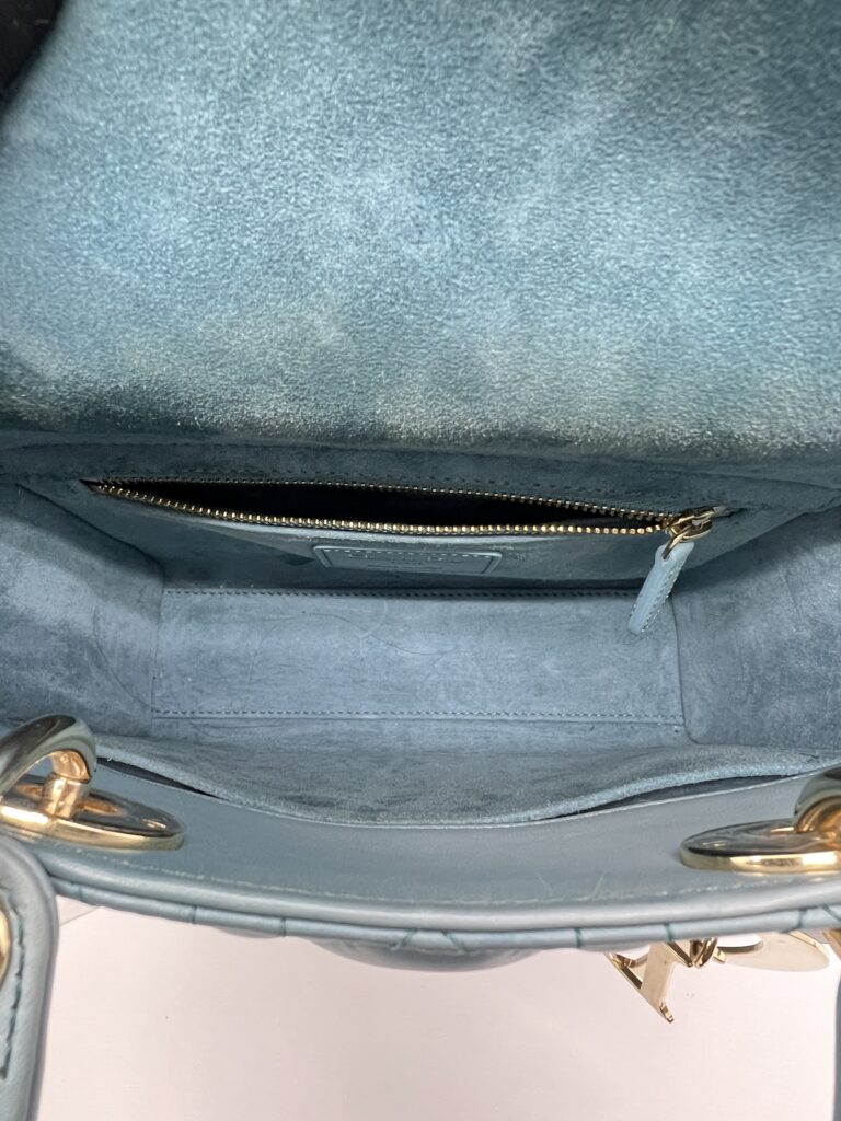 Dior Lady Dior Small Lambskin Cloud Blue GHW