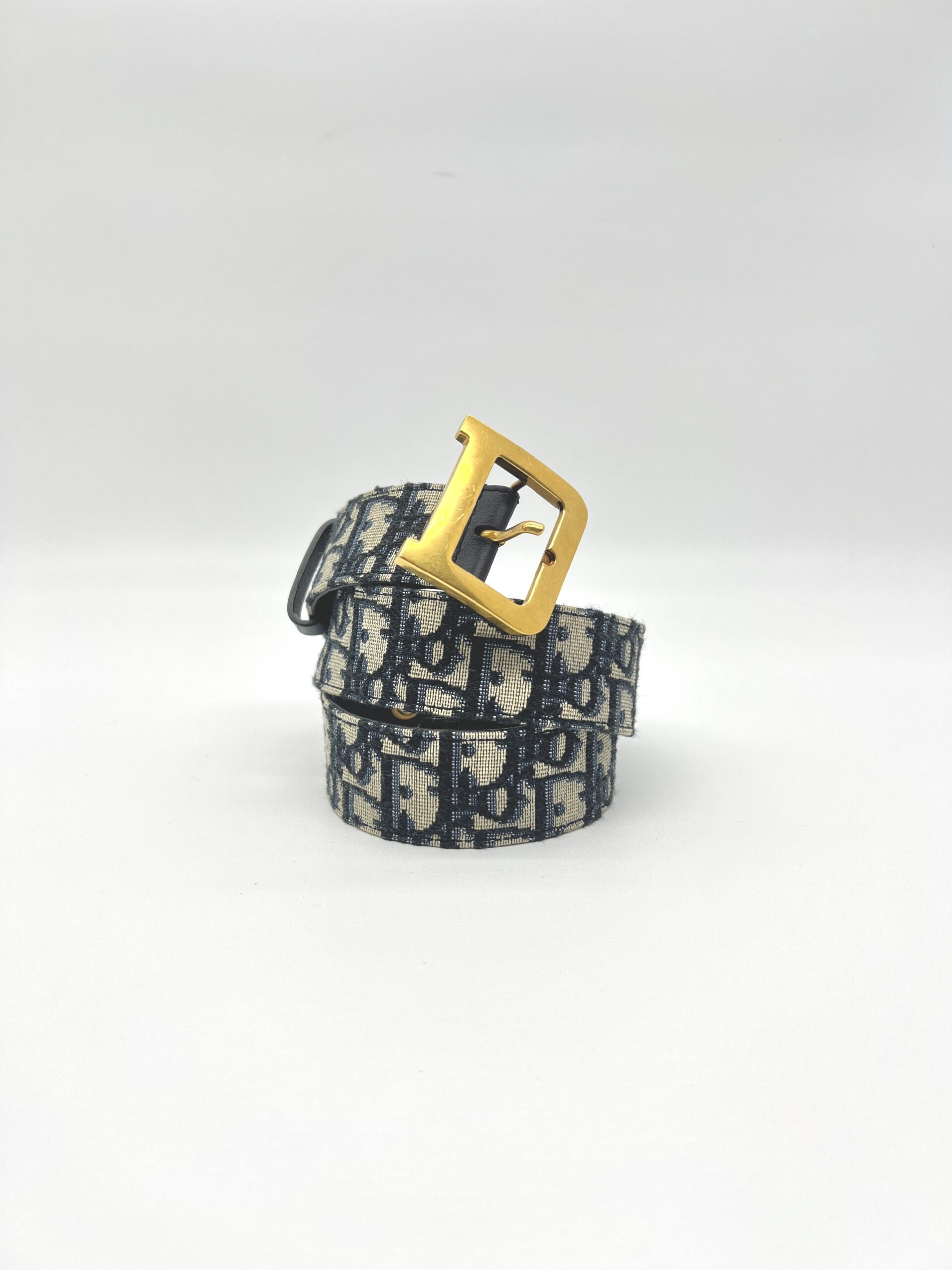 Dior Diorquake Belt Canvas Blue Oblique GHW
