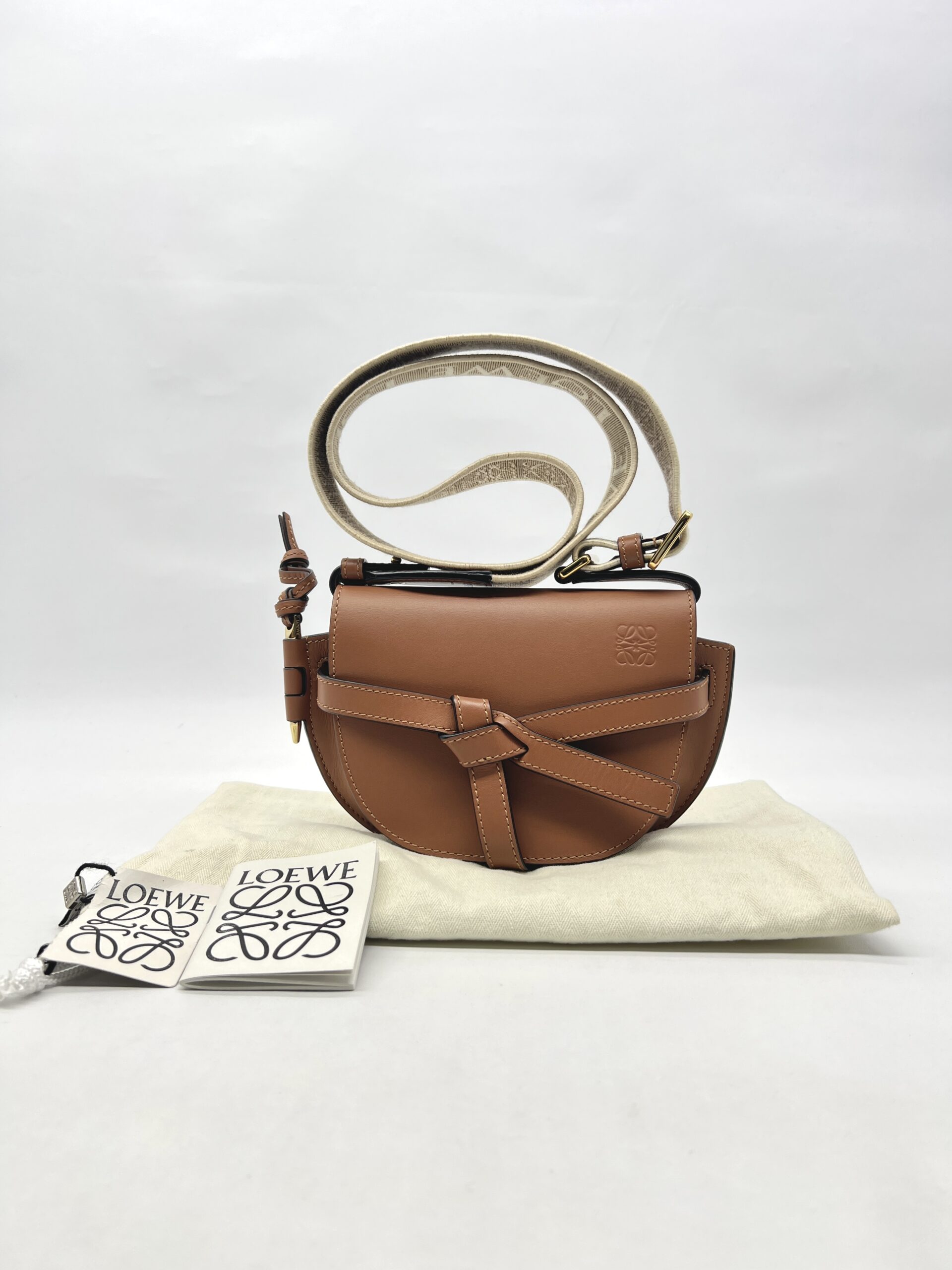 Loewe Gate Dual Mini Brown Tan GHW