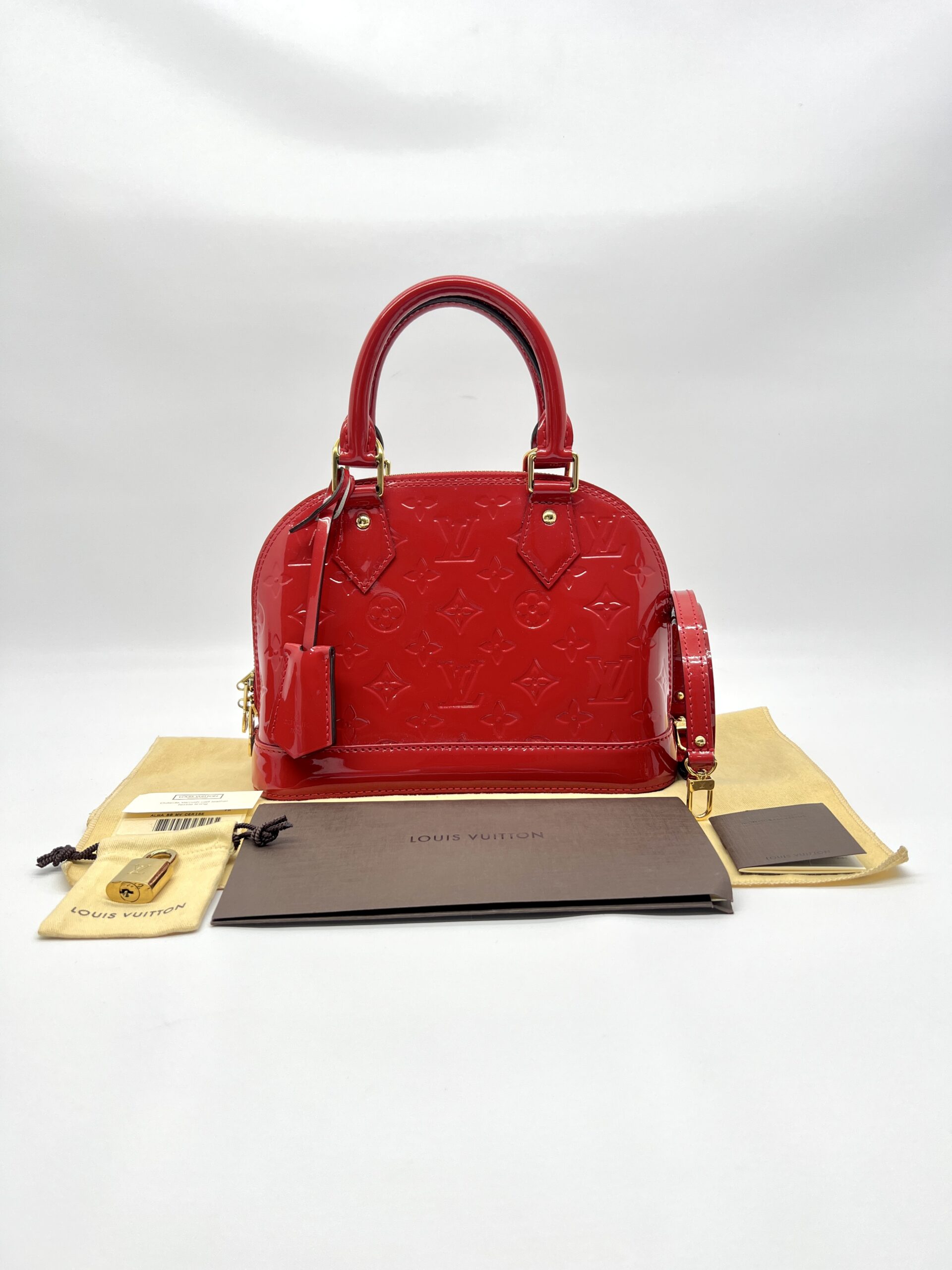 Louis Vuitton Alma BB Red Monogram Vernis GHW