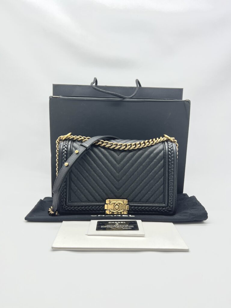 Chanel Boy 28 Caviar Black GHW