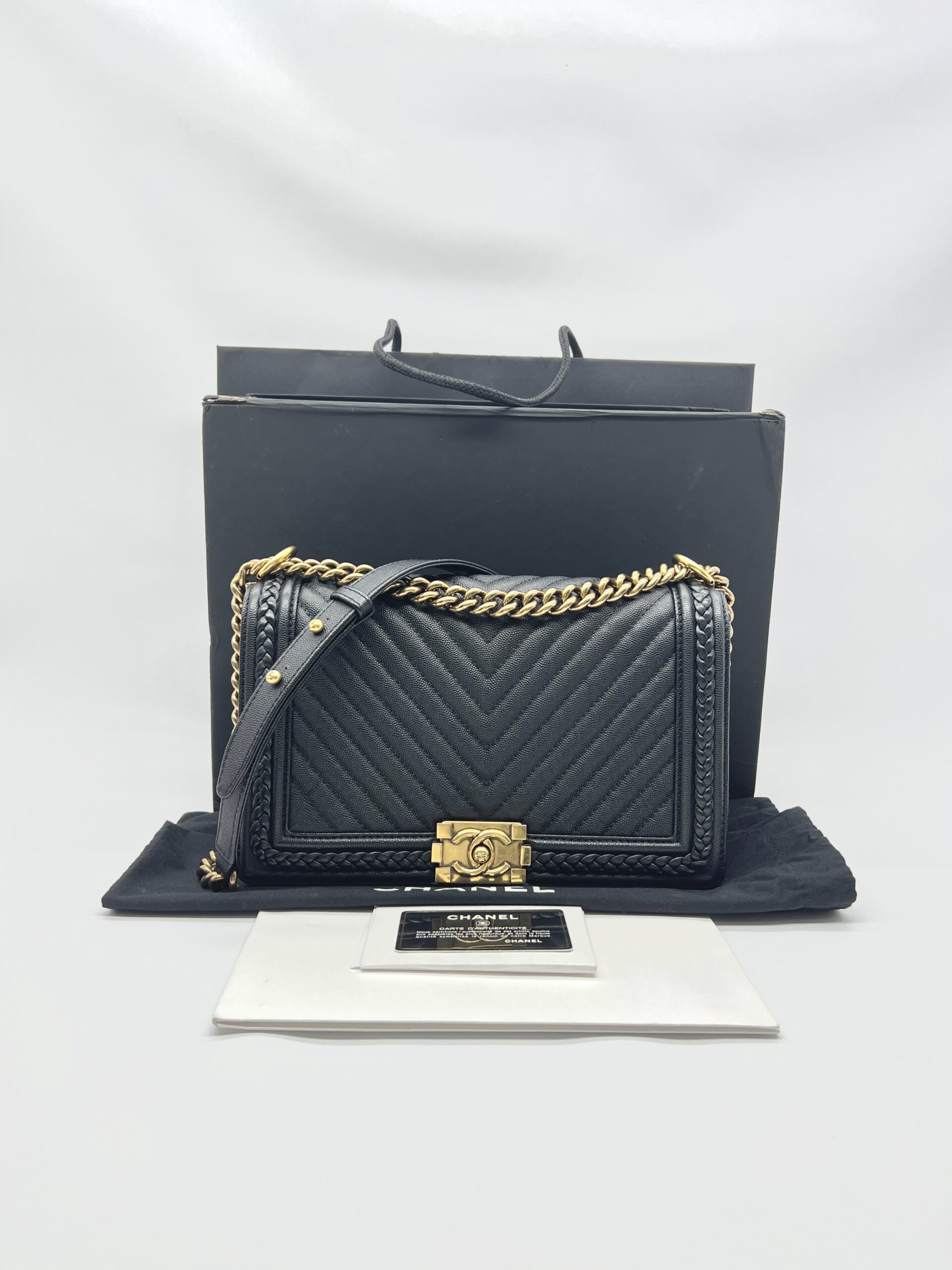 Chanel Boy 28 Caviar Black GHW