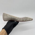 Christian Louboutin Sptikysheel Flat Glitter White Gold