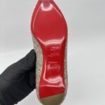Christian Louboutin Sptikysheel Flat Glitter White Gold