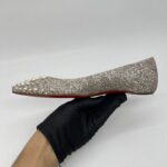 Christian Louboutin Sptikysheel Flat Glitter White Gold