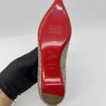 Christian Louboutin Sptikysheel Flat Glitter White Gold