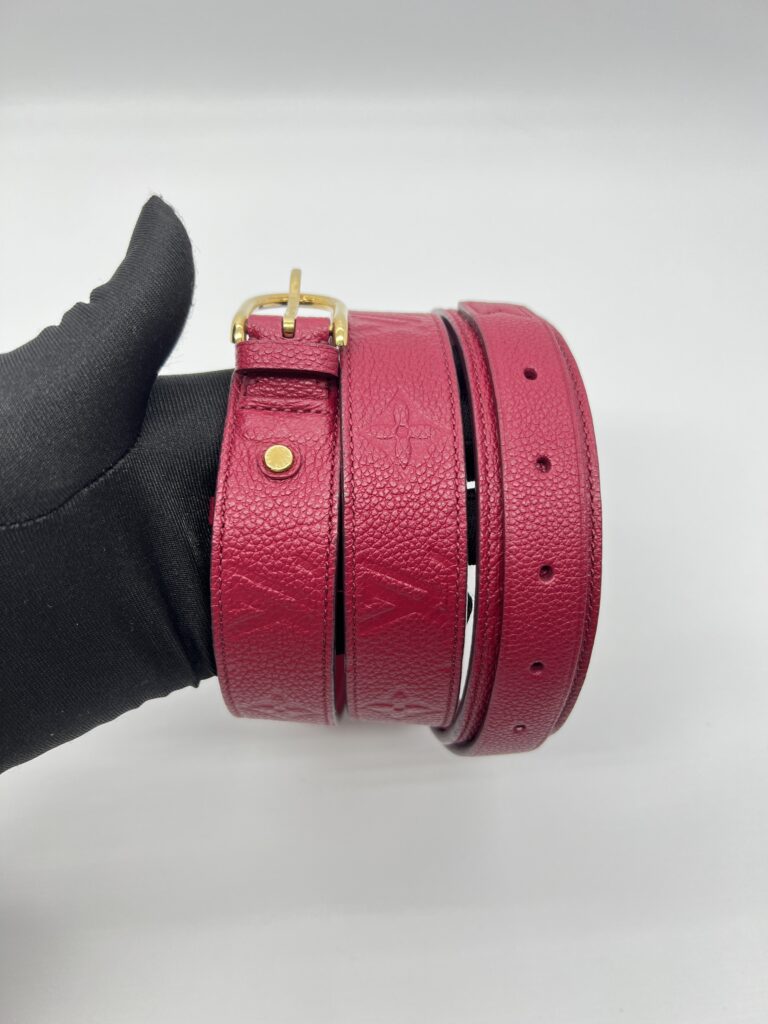 Louis Vuitton Ceintur Belt Monogram Empreinte Red GHW