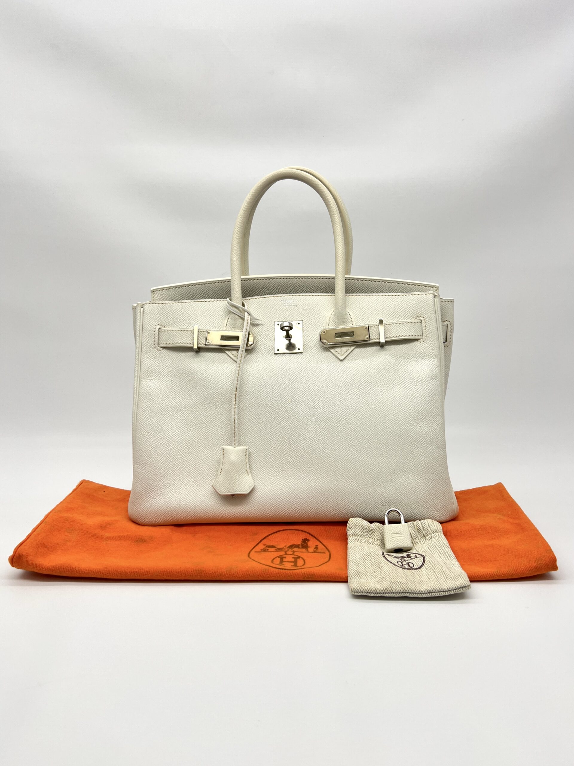 Hermes Birkin 30 Epsom Retourne Blanc PHW