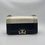 Chanel Boy 25 Bicolor Light Gold Black LGHW