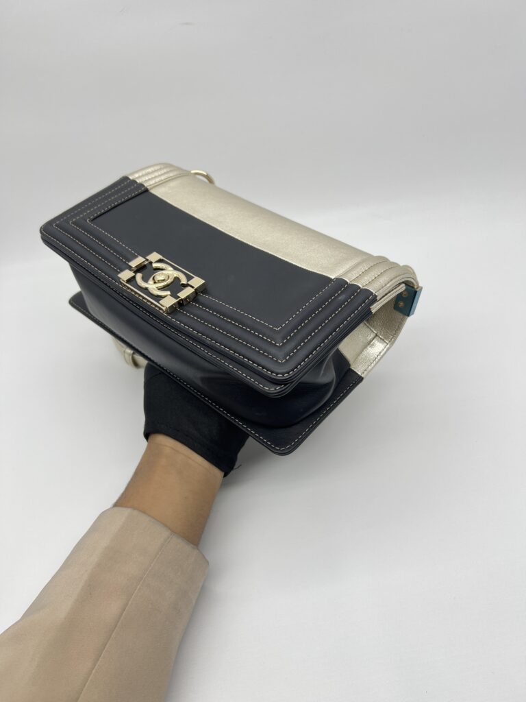 Chanel Boy 25 Bicolor Light Gold Black LGHW