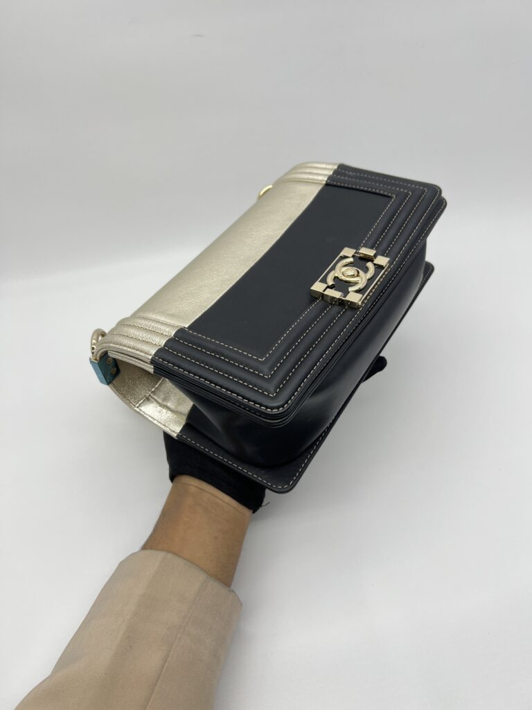 Chanel Boy 25 Bicolor Light Gold Black LGHW