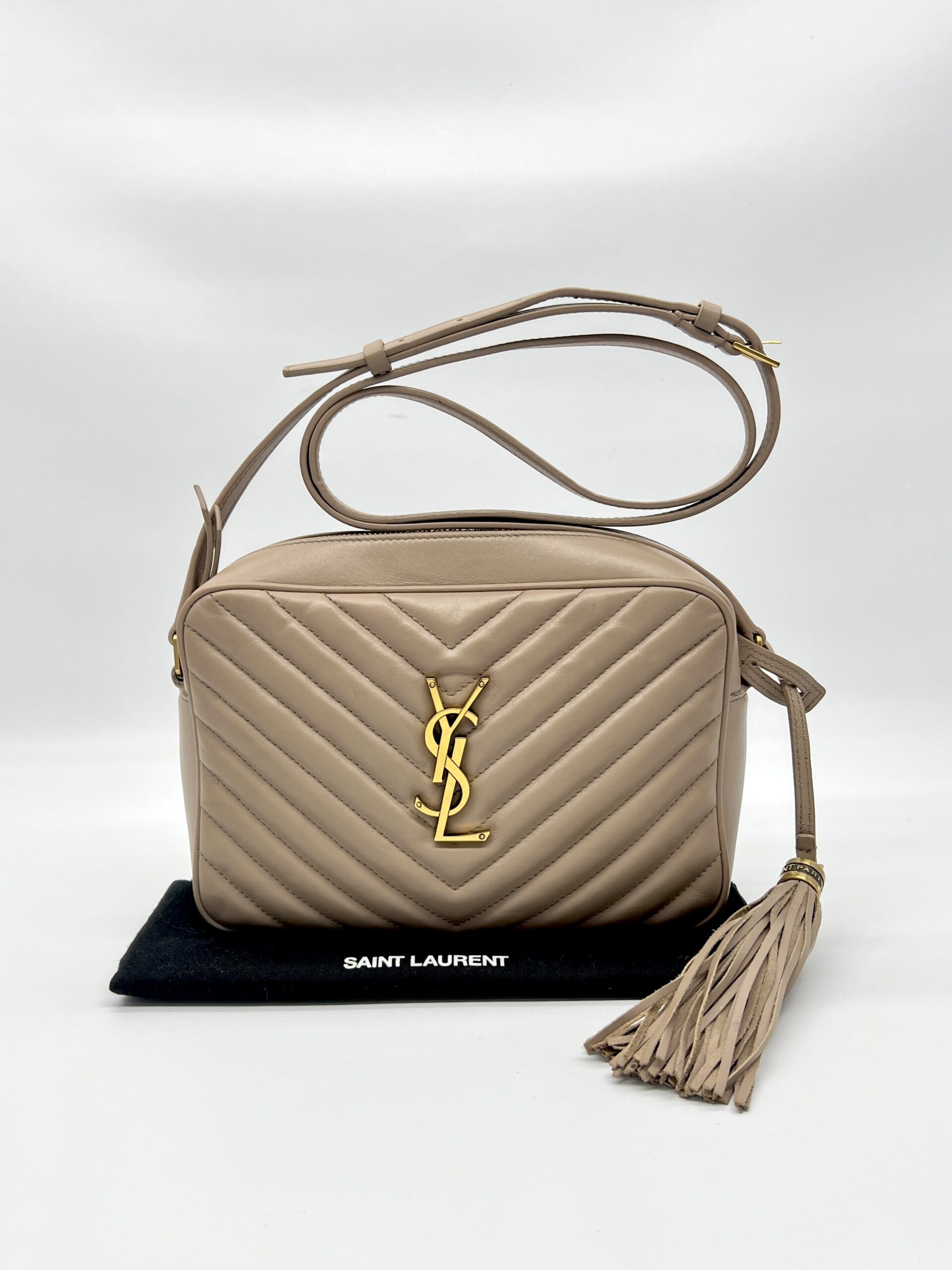 Saint Laurent Loulou Camera Dark Beige GHW