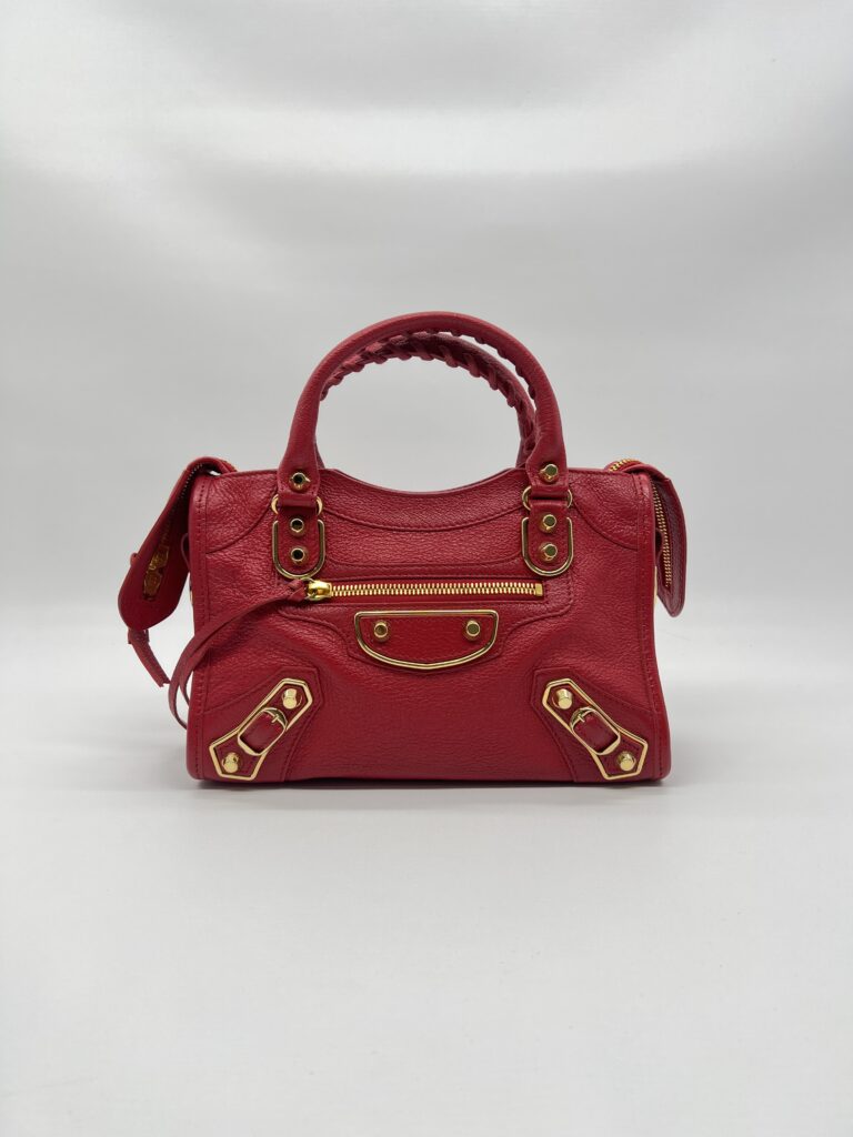 Balenciaga Mini City Edge Chevre Red GHW