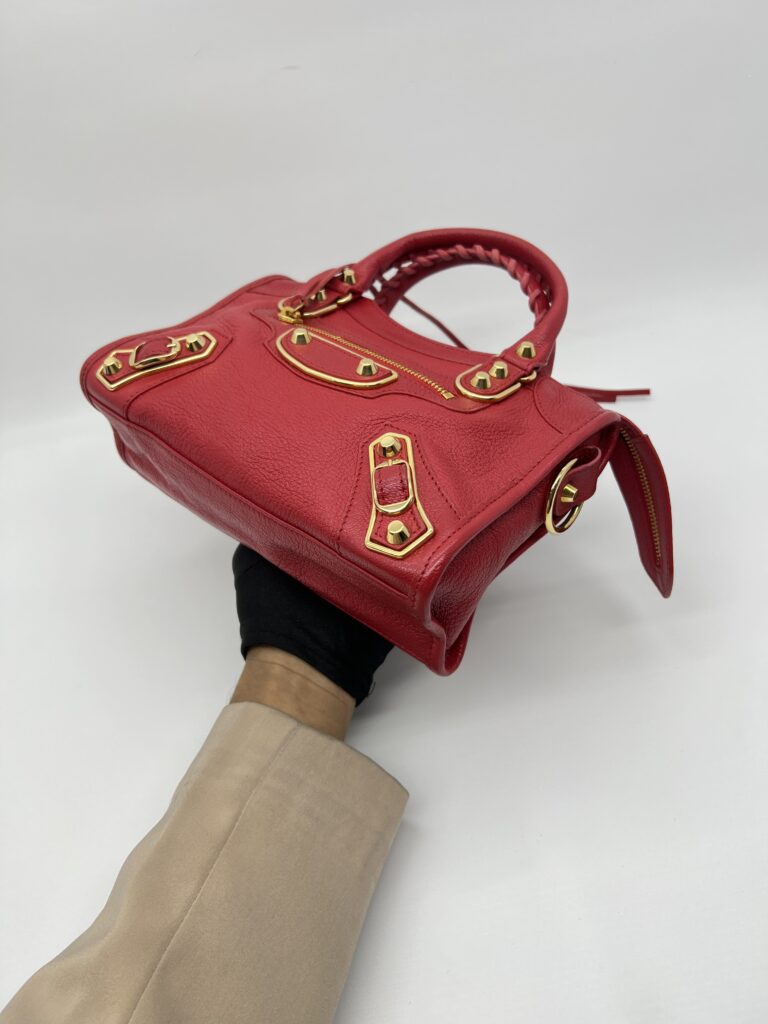 Balenciaga Mini City Edge Chevre Red GHW