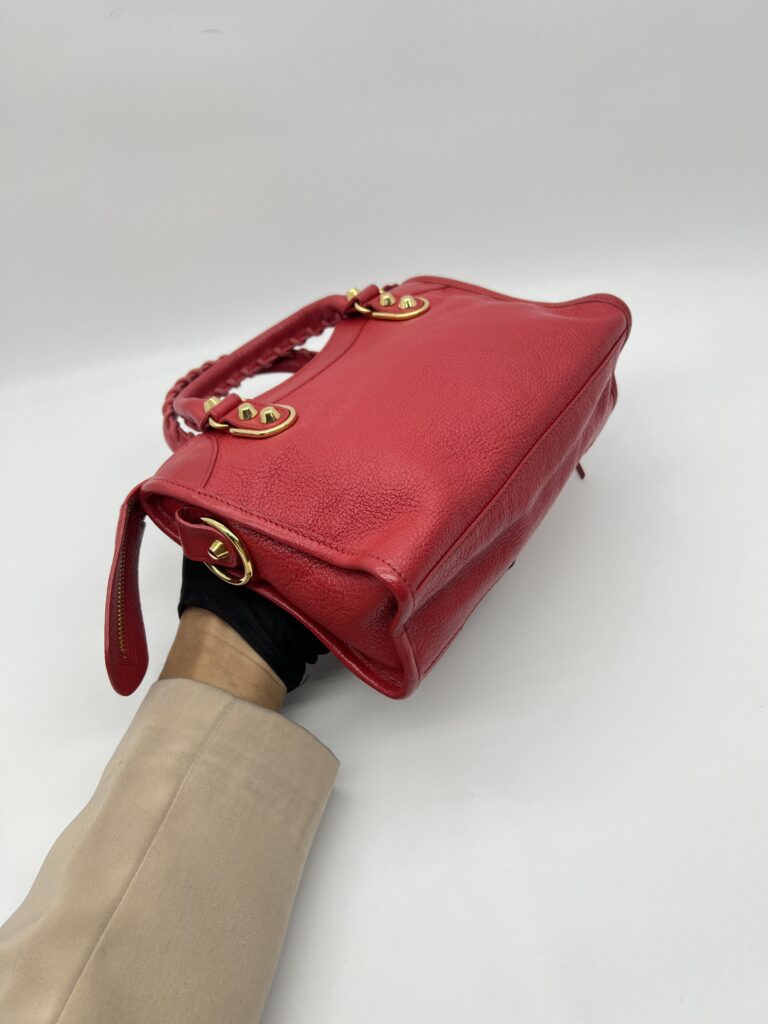 Balenciaga Mini City Edge Chevre Red GHW