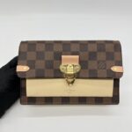 Louis Vuitton Vavin Chain Wallet Damier Ebene Creme Venus GHW