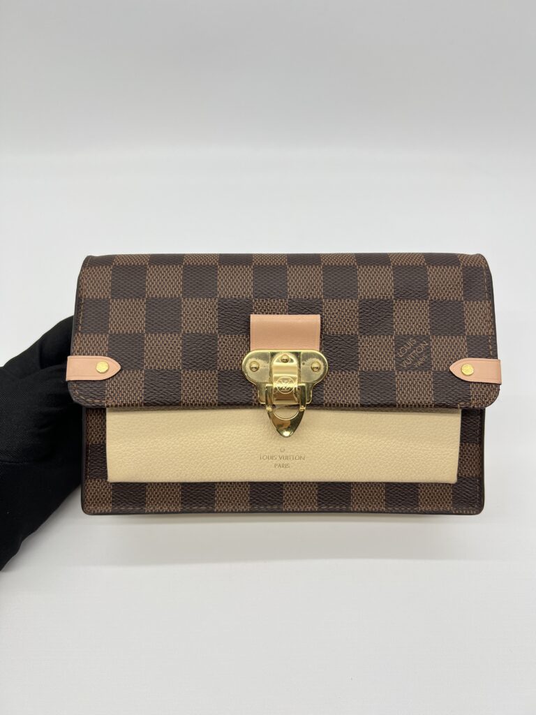 Louis Vuitton Vavin Chain Wallet Damier Ebene Creme Venus GHW