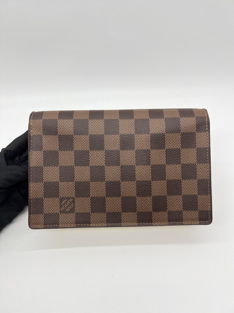 Louis Vuitton Vavin Chain Wallet Damier Ebene Creme Venus GHW