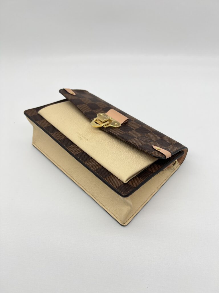 Louis Vuitton Vavin Chain Wallet Damier Ebene Creme Venus GHW