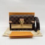 Louis Vuitton Vavin Chain Wallet Damier Ebene Creme Venus GHW