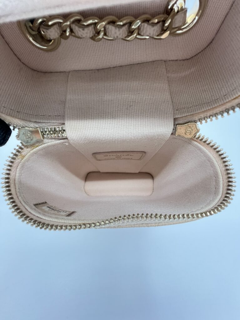 Chanel Vanity Phone Holder Caviar Beige GHW