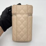 Chanel Vanity Phone Holder Caviar Beige GHW