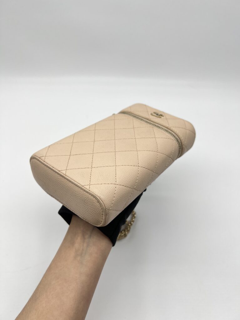 Chanel Vanity Phone Holder Caviar Beige GHW