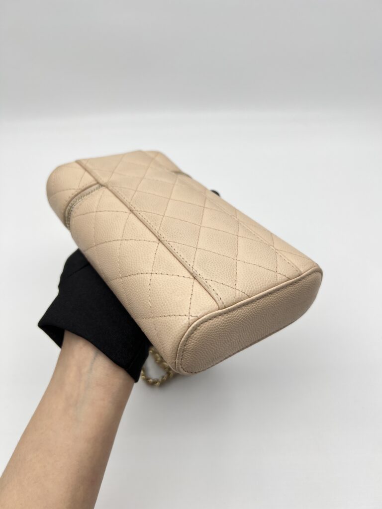Chanel Vanity Phone Holder Caviar Beige GHW