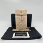 Chanel Vanity Phone Holder Caviar Beige GHW