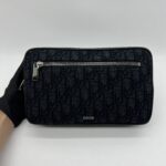 Dior Pochette Canvas Oblique Black