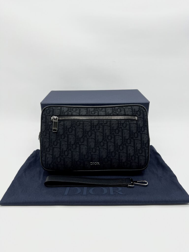 Dior Pochette Canvas Oblique Black