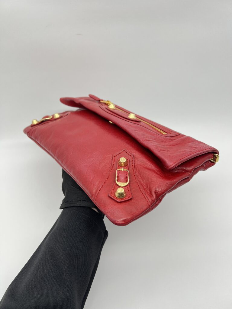 Balenciaga Giant Envelope Clutch Agneau Red GHW