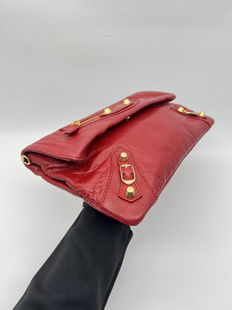 Balenciaga Giant Envelope Clutch Agneau Red GHW