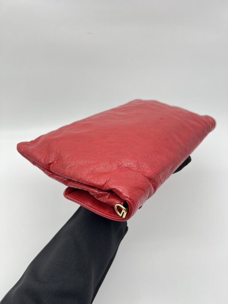 Balenciaga Giant Envelope Clutch Agneau Red GHW