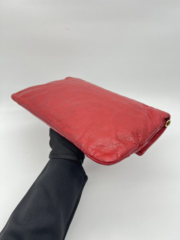 Balenciaga Giant Envelope Clutch Agneau Red GHW