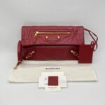 Balenciaga Giant Envelope Clutch Agneau Red GHW