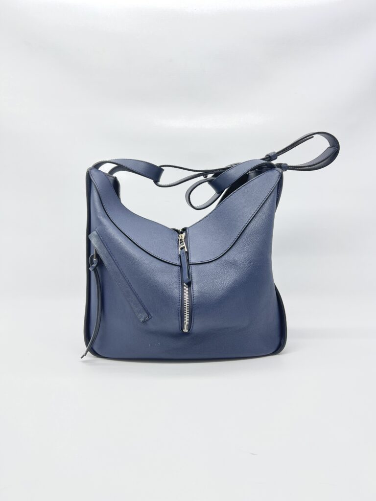 Loewe Hammock Medium Leather Blue Navy SHW