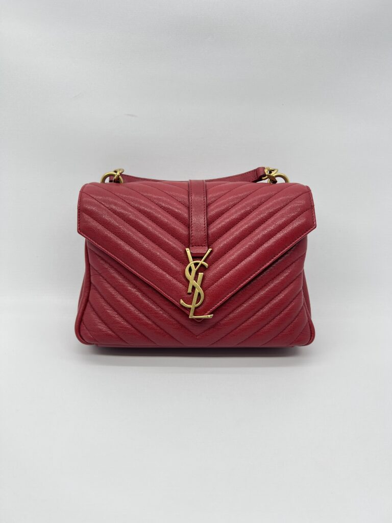 Saint Laurent College Medium Grained Red GHW