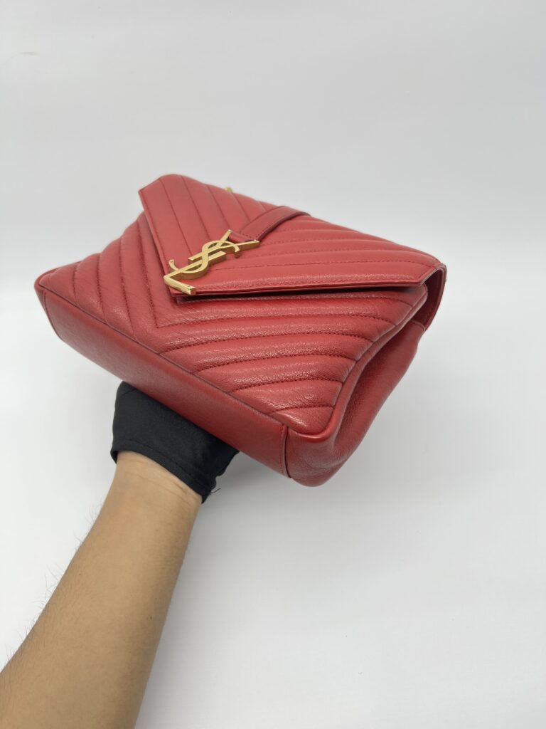 Saint Laurent College Medium Grained Red GHW
