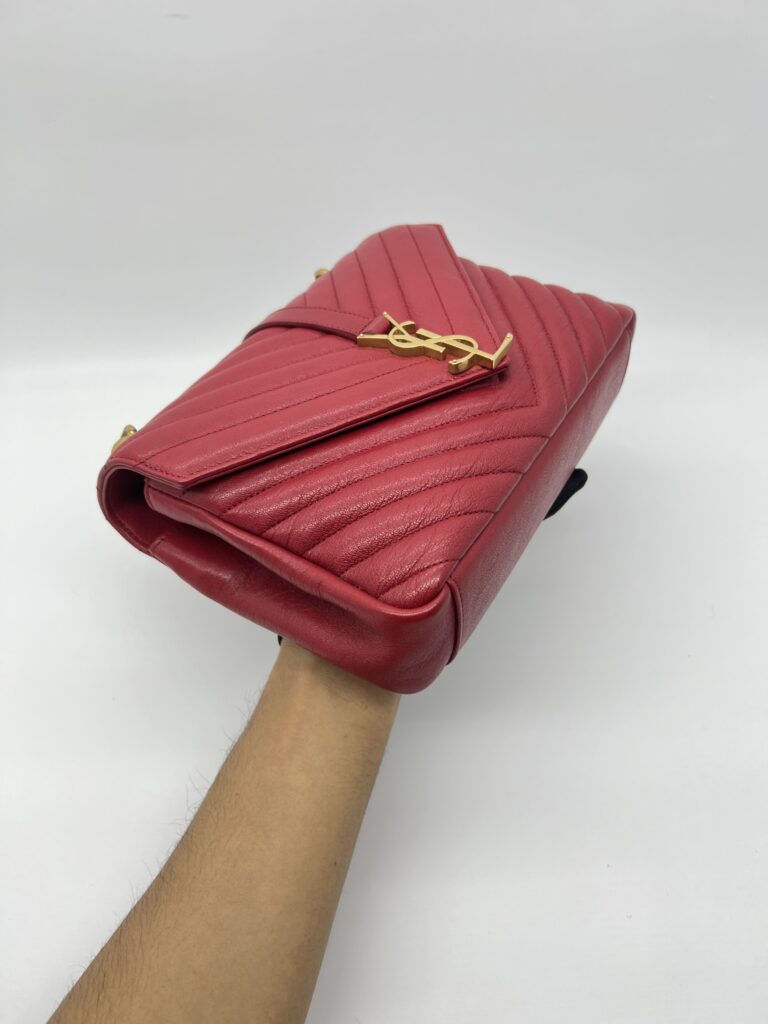 Saint Laurent College Medium Grained Red GHW